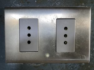 Picture of a type-L outlet commonly found in Chile