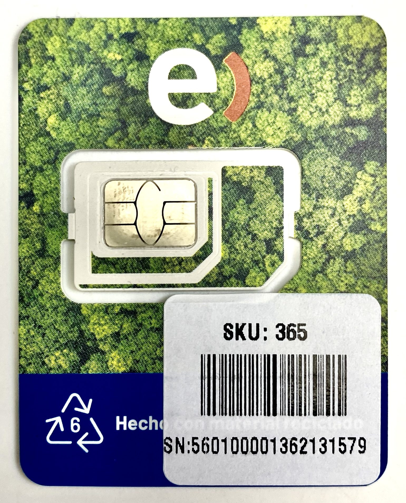 Prepaid SIM Card on the counter at the Entel store in Chile
